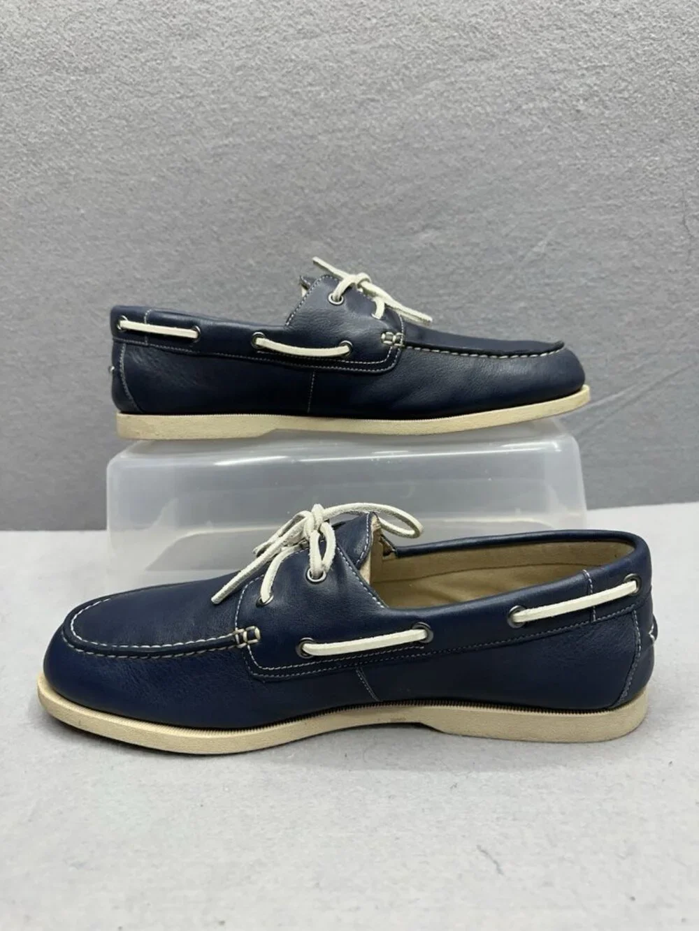 Rockport Perth Boat Shoes Mens 11.5M Blue Leather adiPrene Comfort Loafers Deck